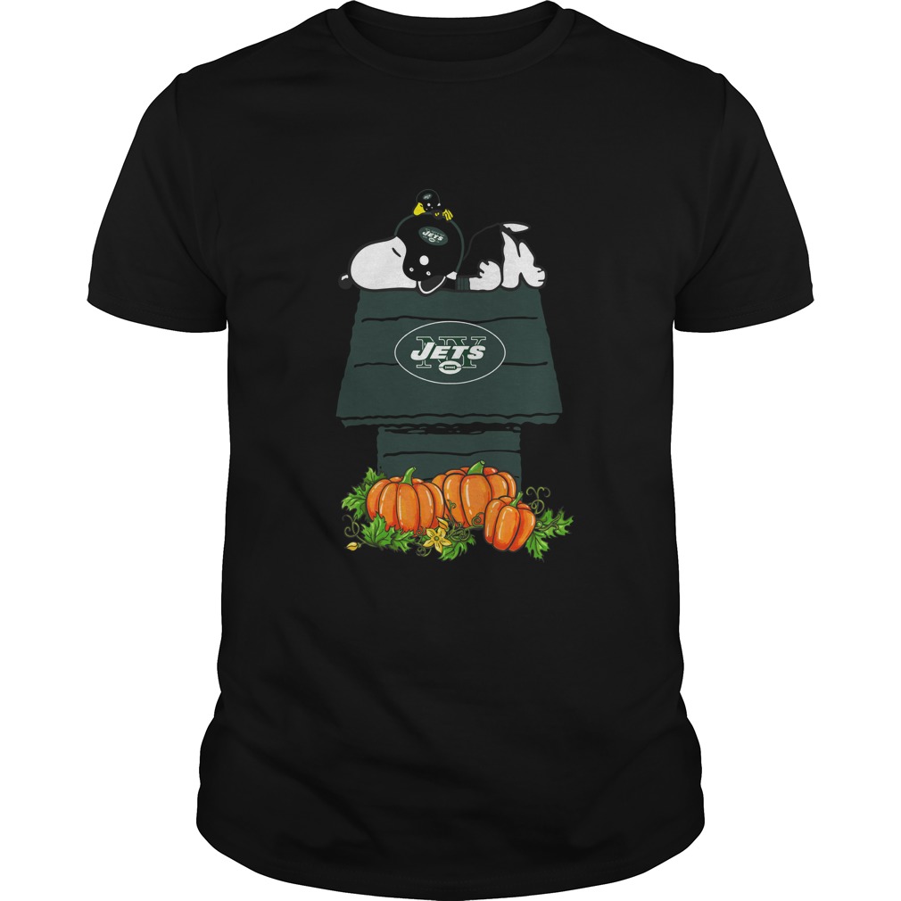 New York Jets "snoopy Pumpkin House" T-Shirt New York Jets "snoopy Pumpkin House" T-Shirt